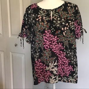Meraki Black Floral Blouse